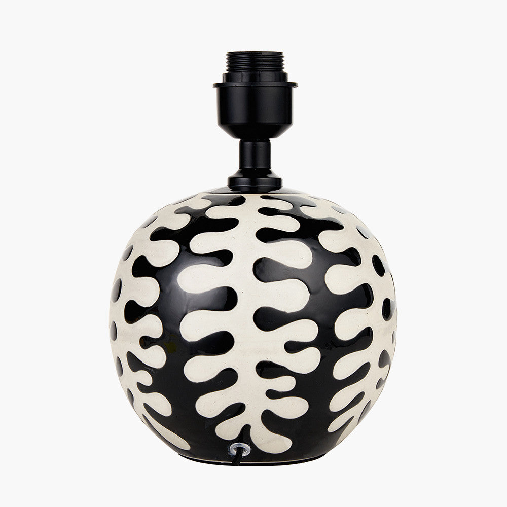 Elkorn Black & White Coral Ceramic Table Lamp - Base Only